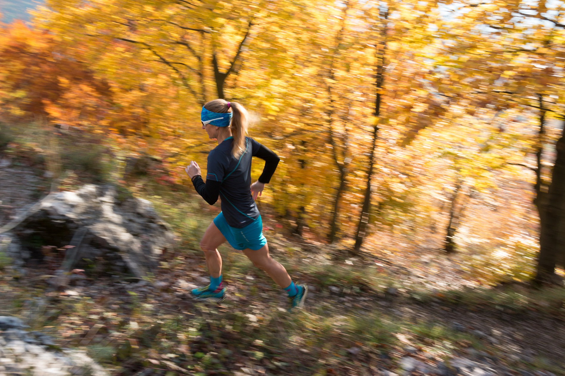 Running on an Autumn trail